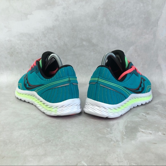 Saucony Kinvara 11 Green Orange Athletic Sneakers - Picture 4 of 8